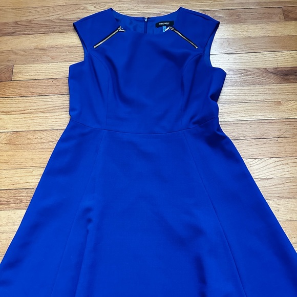 Nine West Dresses & Skirts - Nine West Royal Blue Dress With Zipper Detail Sz 12